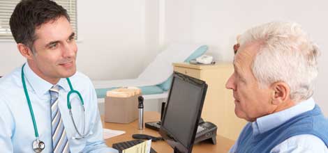 GP speaking to patient
